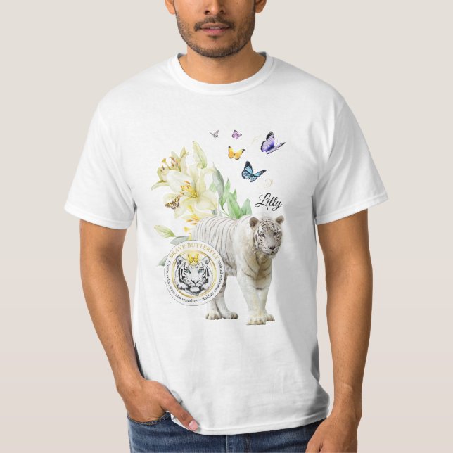 T-Shirt Be the Change White Tiger (Frente)