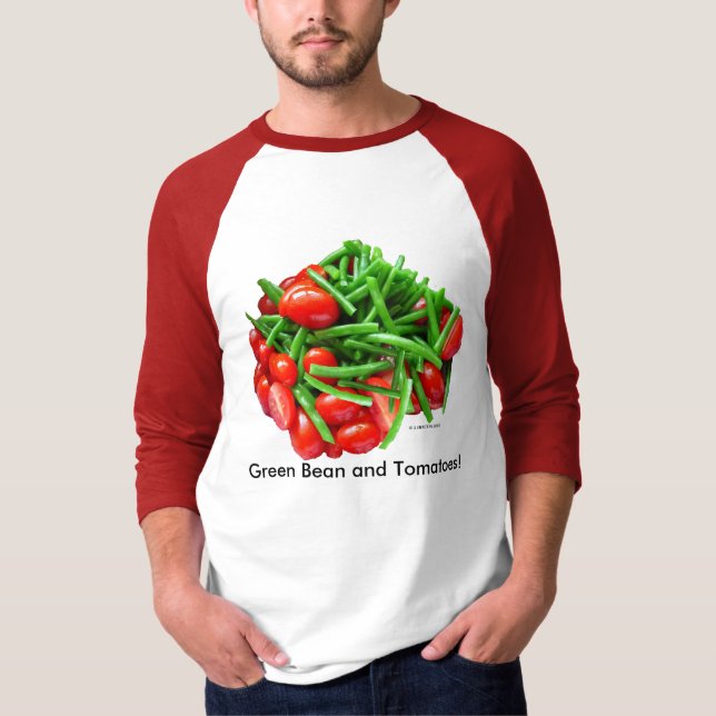T-shirt Bean Verde e Tomates (Frente)