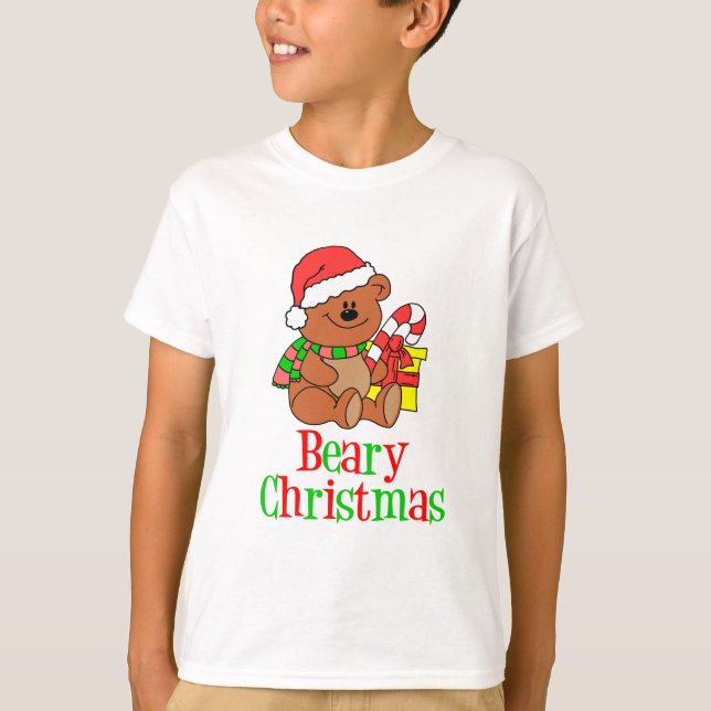 T-shirt Beary Christmas Cartoon Bear (Frente)