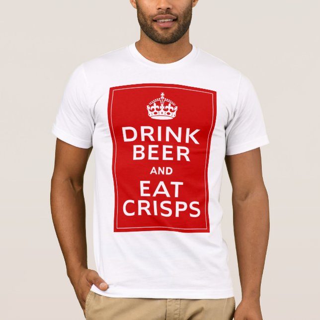 T-shirt Beba a cerveja e coma o divertimento de Ingleses (Frente)