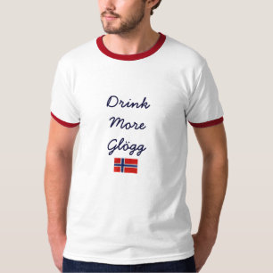 T-shirt Beba mais bandeira do norueguês de Glogg