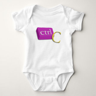 T-shirt Bebê 1 do gêmeo do nerd do computador de 2 (CTRL