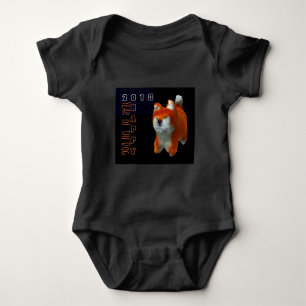 T-shirt Bebê 2018 do ano do cão da arte do filhote de