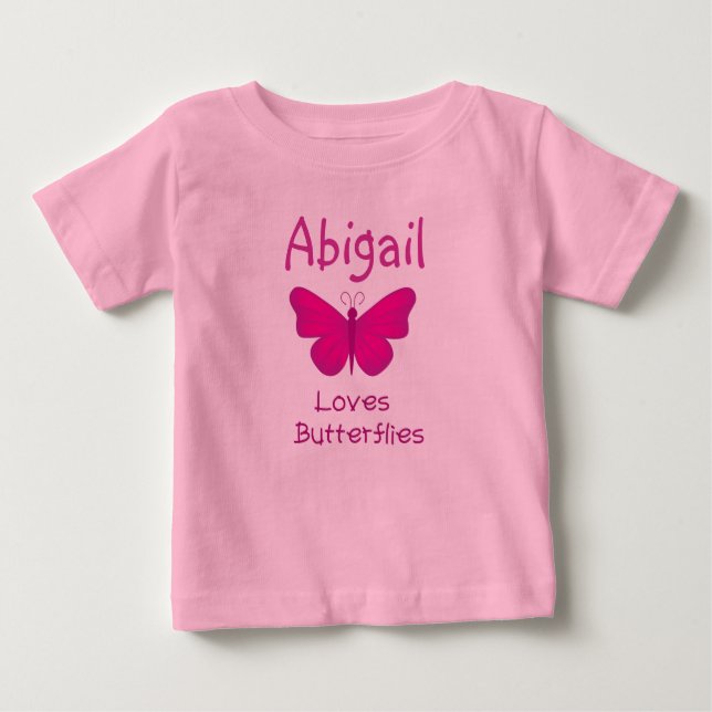T-shirt Bebê ama Borboletas! (Frente)