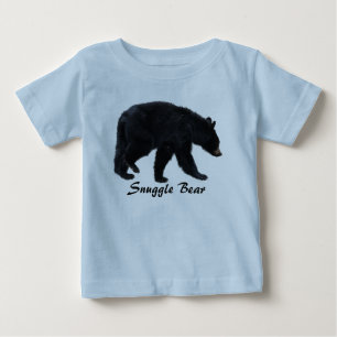 T-shirt Bebê Amante de os animais do Urso Negro Andando