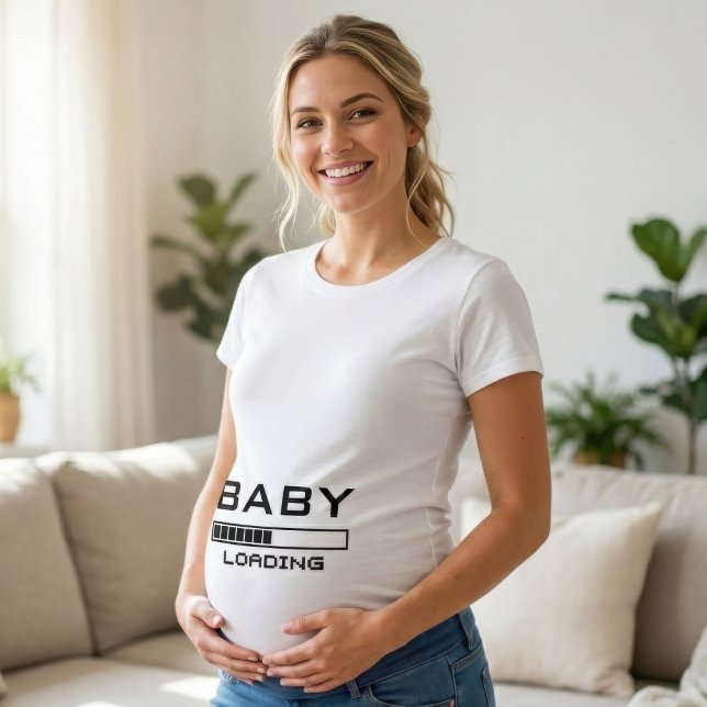 T-shirt Bebê Carregando Funny Geeky Maternity (Criador carregado)
