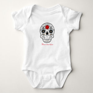 T-shirt Bebê Caveira de Açúcar Personalizado Uma peça