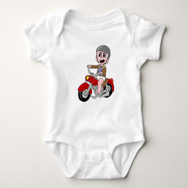 T-shirt Bebê da motocicleta (Frente)