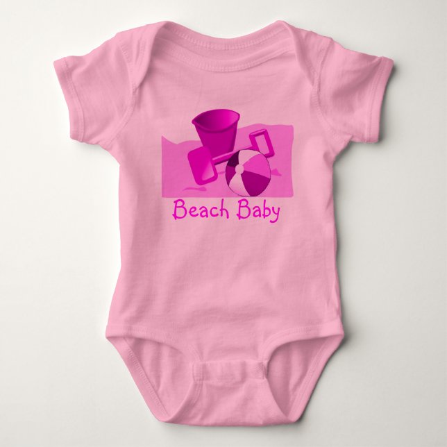 T-shirt Bebê da praia (Frente)