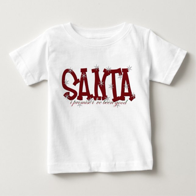 T-shirt bebê da promessa do papai noel (Frente)