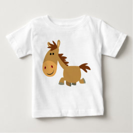 T-Shirt Bebê De Cartoon De Cavalo Bonito