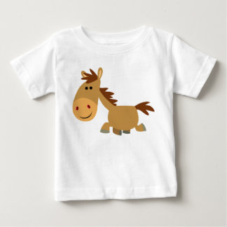 T-Shirt Bebê De Cartoon De Cavalo Bonito