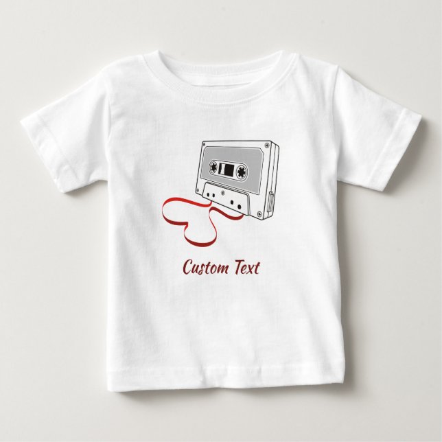 T-Shirt bebê de cassete de áudio (Frente)
