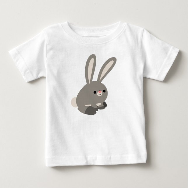 T-Shirt Bebê De Coelho De Cartoon Calmo (Frente)