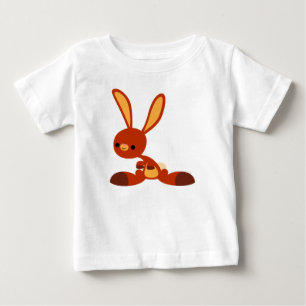 T-Shirt Bebê De Coelho De Cartoon Cute Interessado