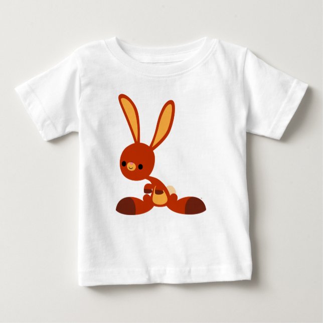 T-Shirt Bebê De Coelho De Cartoon Cute Interessado (Frente)