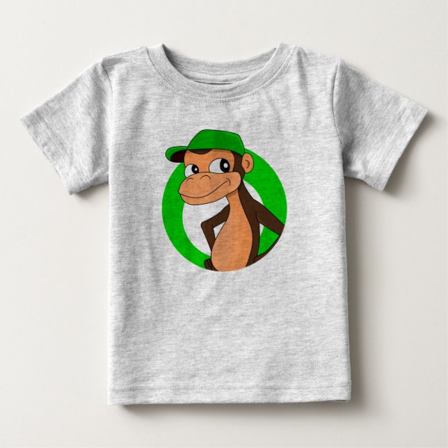 T-Shirt bebê de desenho animado chimp (Frente)