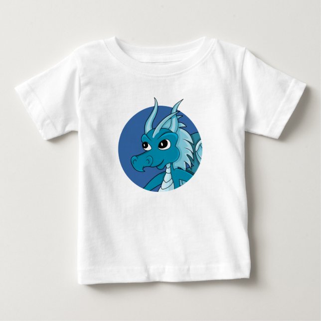 T-Shirt bebê de Dragão Azul (Frente)
