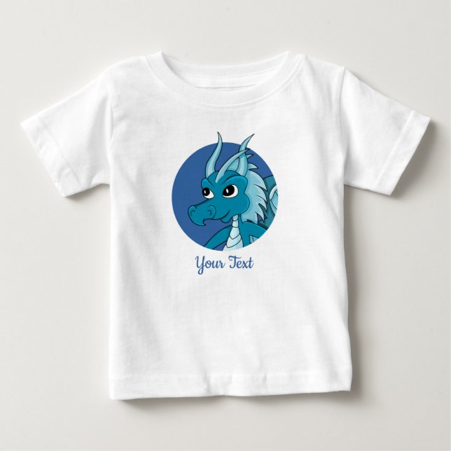 T-Shirt bebê de Dragão Azul (Frente)