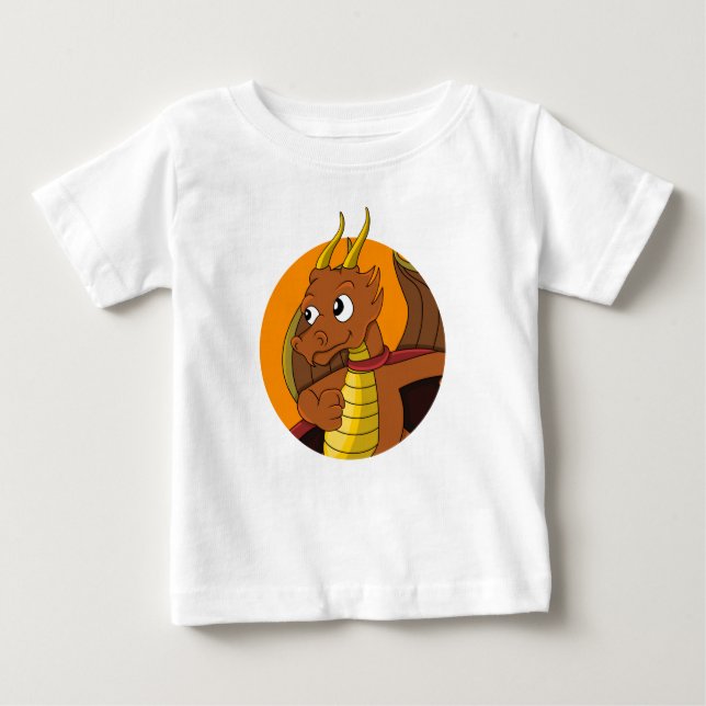 T-Shirt bebê de dragão laranja (Frente)