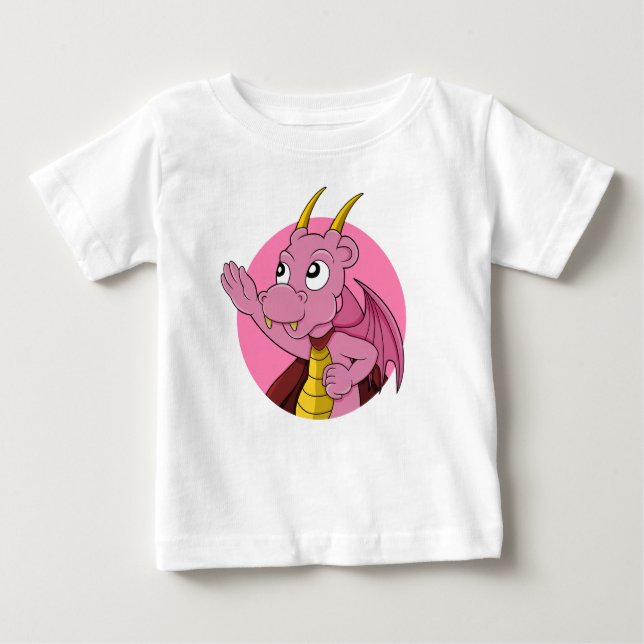 T-Shirt bebê de dragão rosa (Frente)