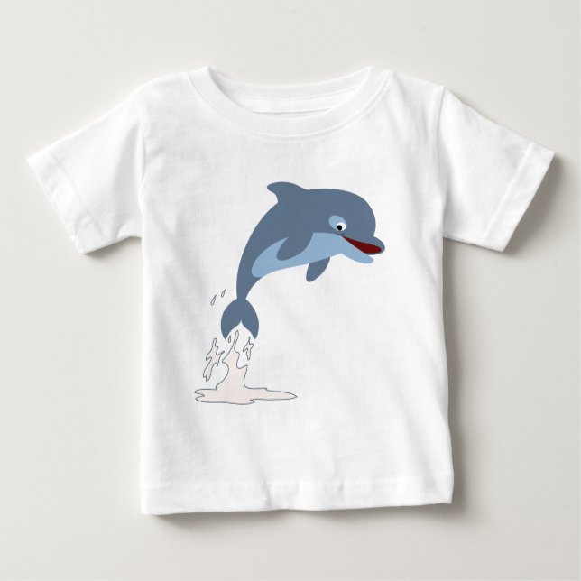 T-Shirt Bebê De Golfinho Bonito E Divertido (Frente)