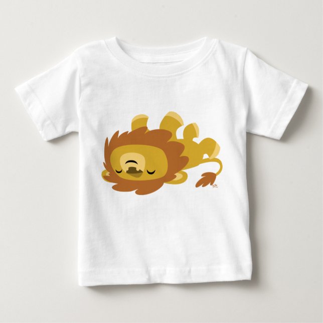 T-Shirt Bebê De Leão Preguiçoso E Bonito (Frente)