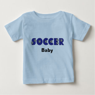 T-shirt Bebê do futebol no azul