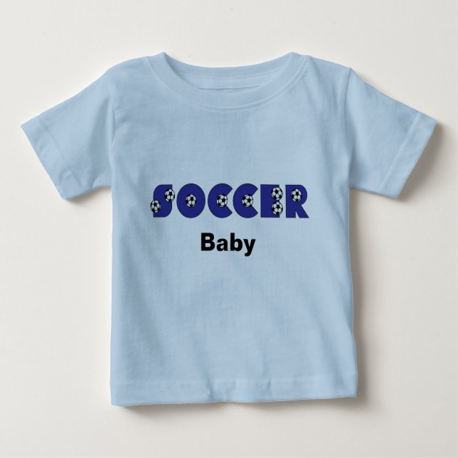T-shirt Bebê do futebol no azul (Frente)