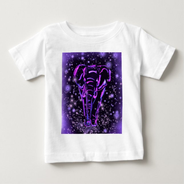 T-Shirt Bebê Elefante Roxo (Frente)