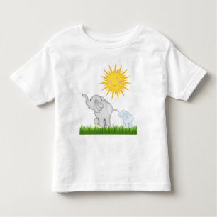 T-shirt bebê Elefantes rolando camiseta-criança unisex