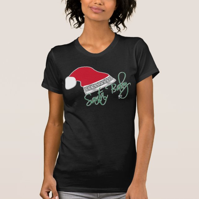 T-shirt Bebê engraçado Bling do papai noel do Natal (Frente)