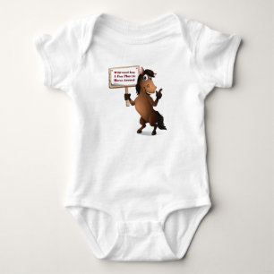 T-shirt Bebê engraçado Onsie do cavalo