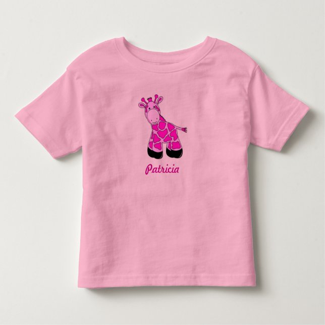 T-shirt Bebê-Girafa Rosa (Frente)