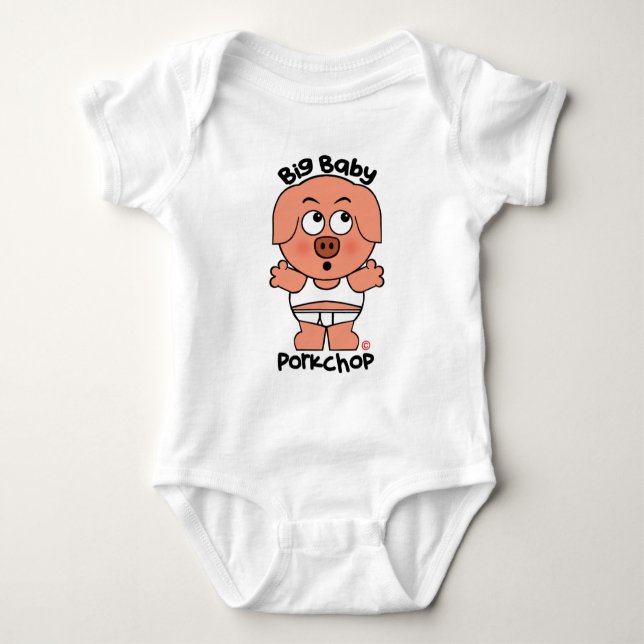 T-shirt Bebê grande Porkchop do porco bonito (Frente)