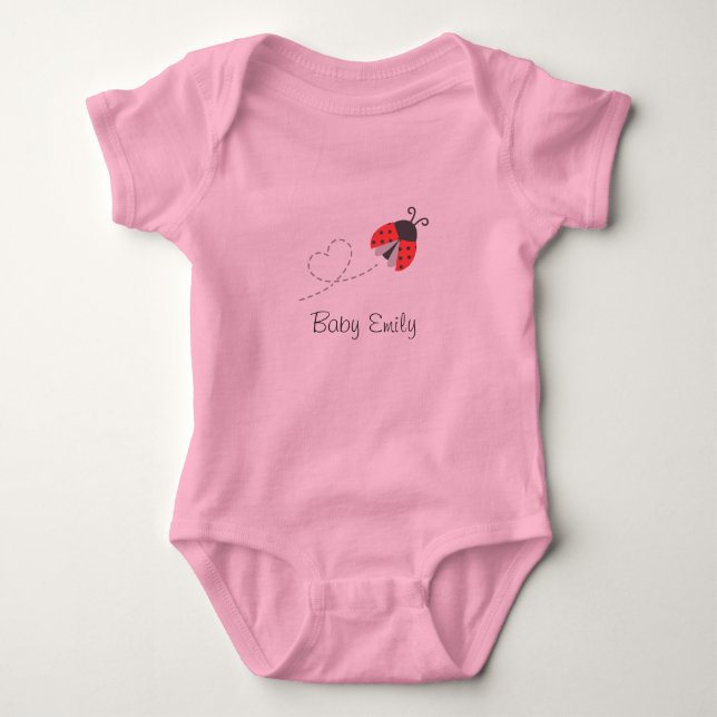 T-shirt Bebê Joaninha Fofa Personalizada (Frente)