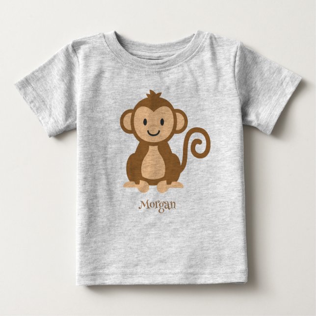 T-Shirt Bebê Macaco-Macaco Personalizado (Frente)