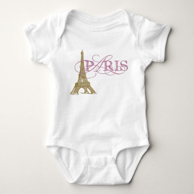 T-shirt Bebê Menina de Paris (Frente)