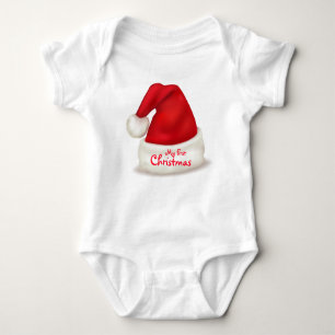 T-shirt Bebê Natal Jersey Bodyfato/Meu Primeiro Natal