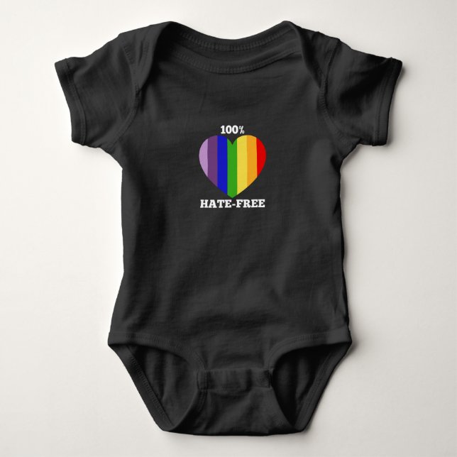T-shirt Bebê Ódio-Livre de 100% de uma peça só (Frente)