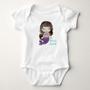 T-shirt Bebê personalizado da sereia um Tshirt da parte