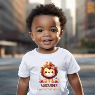 T-Shirt Bebê Personalizável com Leão Cute