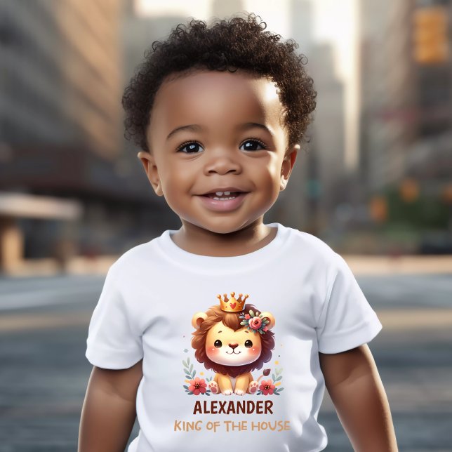 T-Shirt Bebê Personalizável com Leão Cute (Criador carregado)