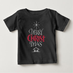 T-shirt Bebê religioso cristão doce de Natal
