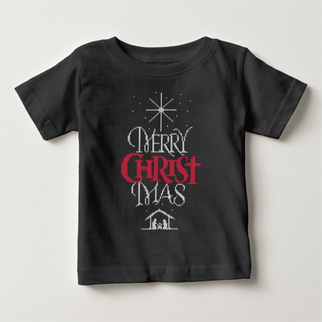T-shirt Bebê religioso cristão doce de Natal (Frente)