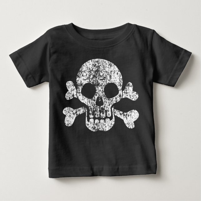 T-Shirt Bebê vestido Crânio e Crossbones (Frente)
