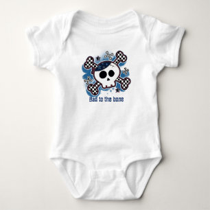 T-shirt Bebê Xadrez Caveira Personalizado Traje Única Peça
