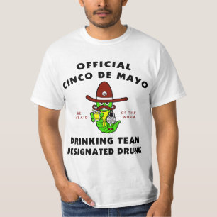 T-shirt bêbedo designado Mayo de Cinco de