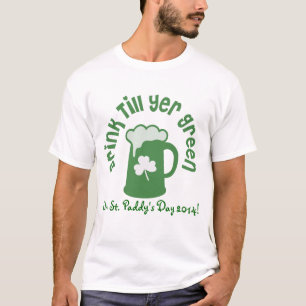 T-shirt Beber até o ano verde irlandês