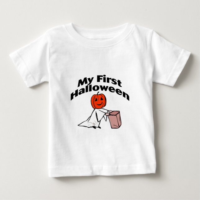 T-shirt Bebês o primeiro Dia das Bruxas (Frente)